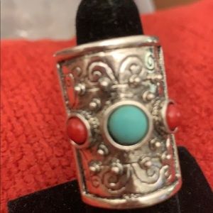 Red Blue & Silver ring. 💕 Perfect for you.